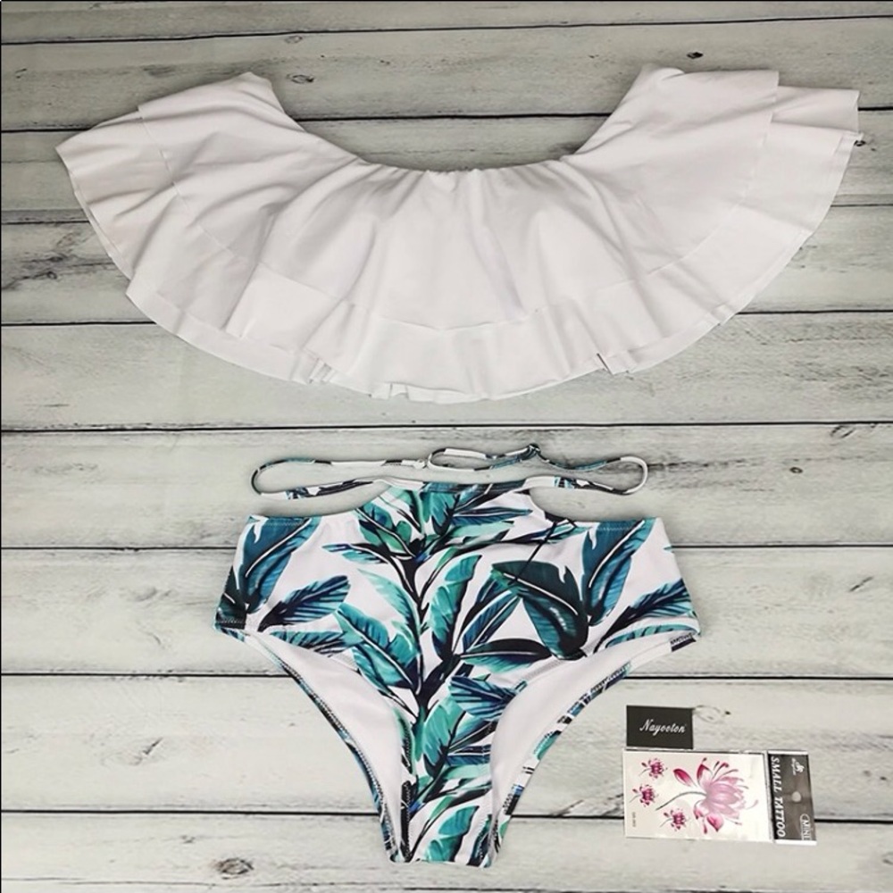 Bardot top high waisted bikini set - Picture 3 of 4